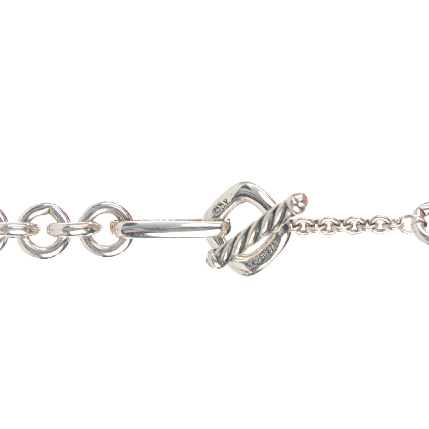 David Yurman Sterling Silver 18K Yellow Gold Carnelian 20mm Figaro Chain Necklace 3 of 5