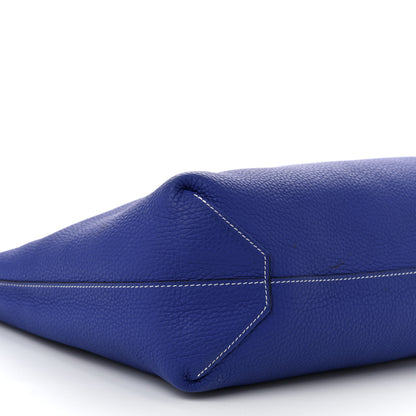 Hermes Taurillon Clemence Double Sens 45 Reversible Tote Graphite Bleu Electrique 14 of 19