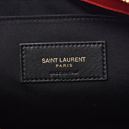 Saint Laurent Calfskin Matelasse Chevron Monogram A5 Wristlet Red 5 of 9
