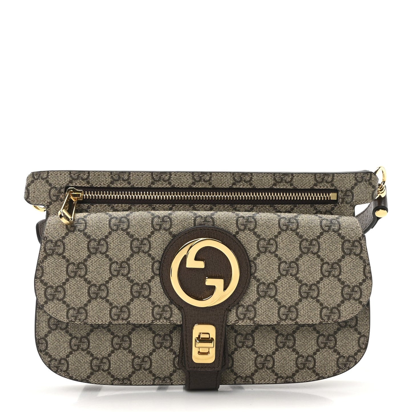 GG Supreme Monogram Textured Dollar Calfskin Blondie Belt Bag Beige Ebony New Acero