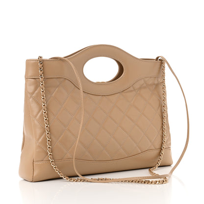 Chanel Shiny Lambskin Quilted 31 Shopping Bag Beige 3 of 10