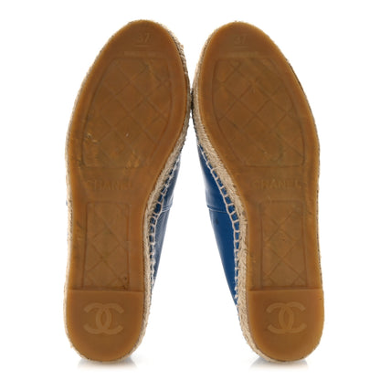 Chanel Lambskin CC Espadrilles 37 Blue 6 of 11