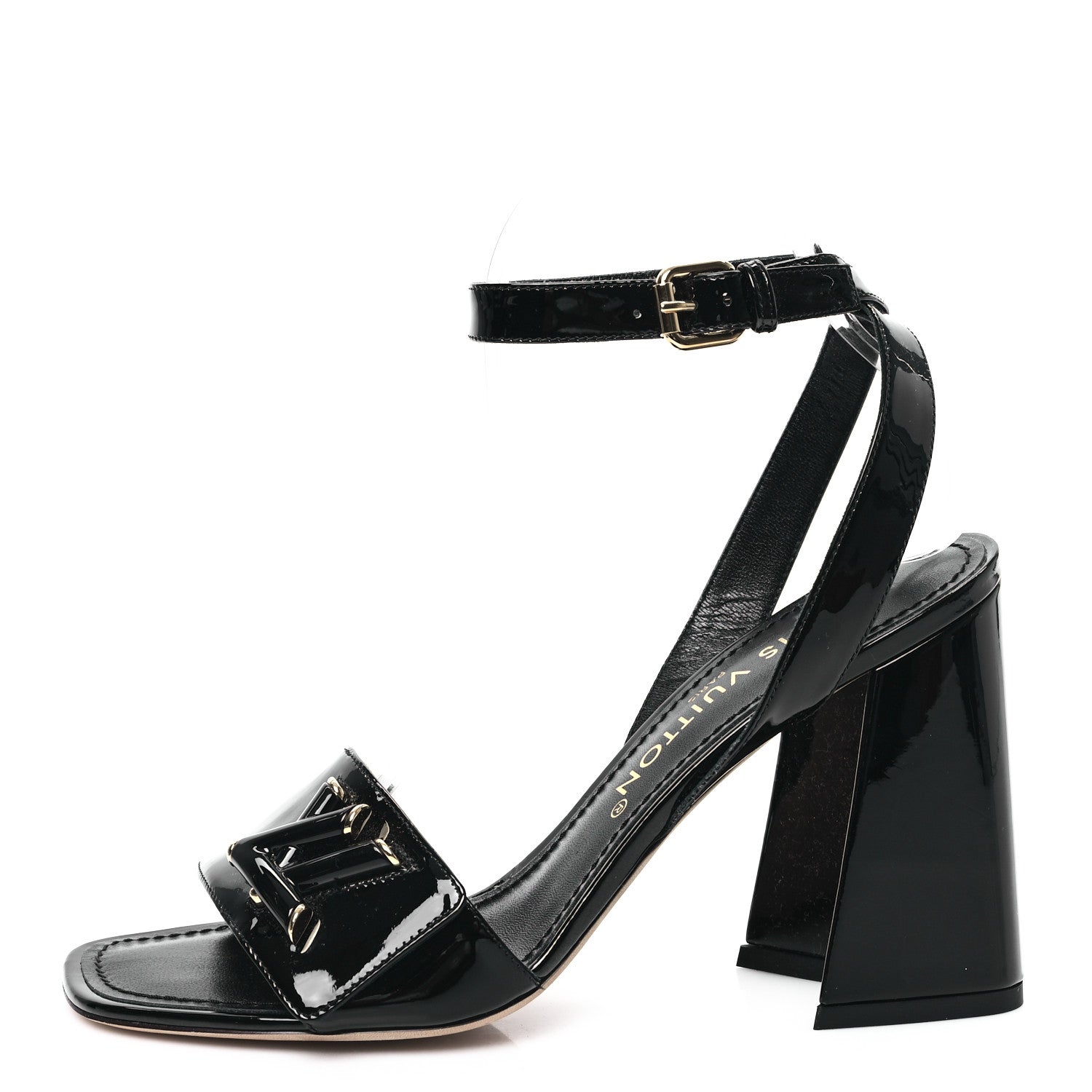 Louis Vuitton Patent Calfskin Shake Sandals 38 Black 1 of 8