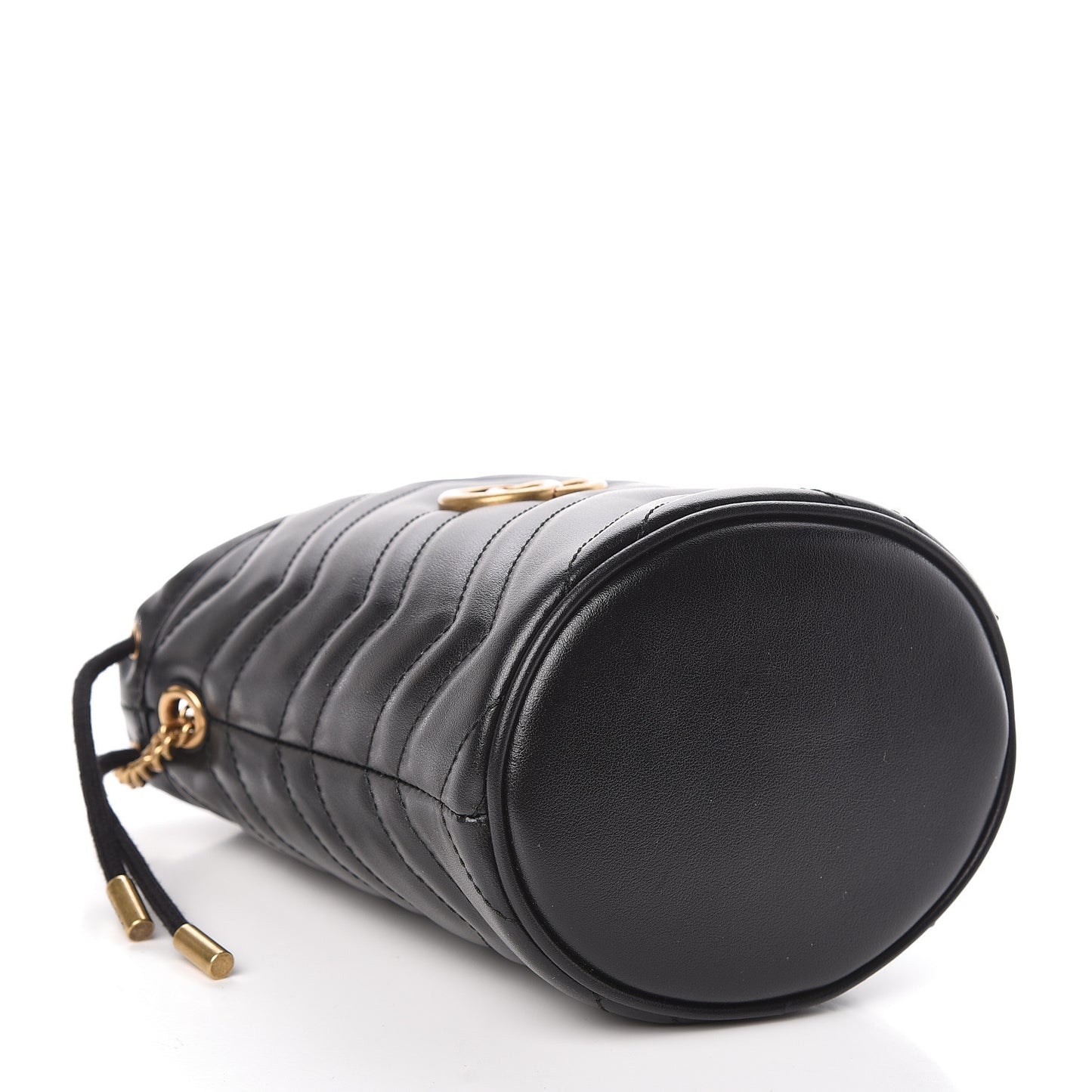 Calfskin Matelasse Mini GG Marmont 2.0 Bucket Bag Black