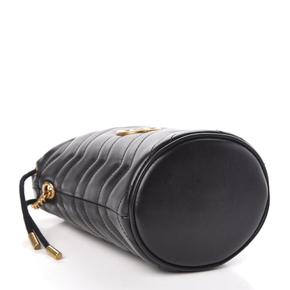Gucci Calfskin Matelasse Mini GG Marmont 2.0 Bucket Bag Black 4 of 11