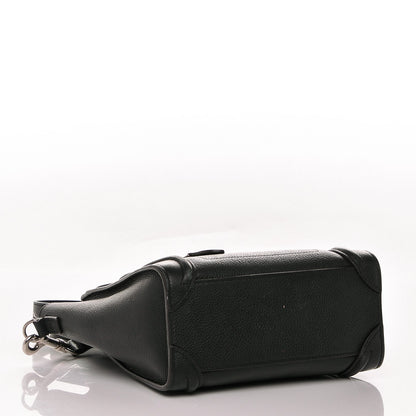 Celine Drummed Calfskin Nano Luggage Black 4 of 8