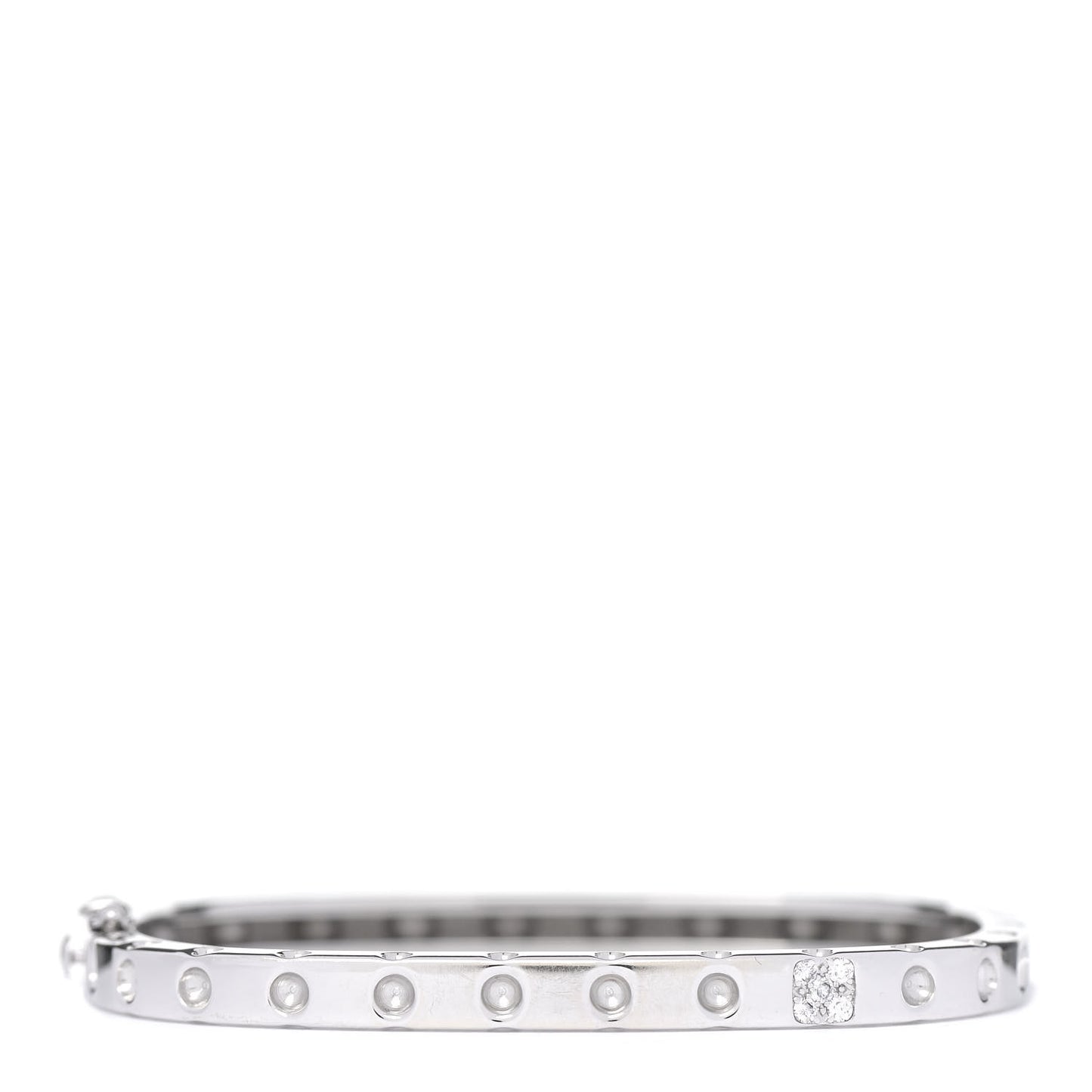 18K White Gold Diamond Pois Moi Single Row Bracelet