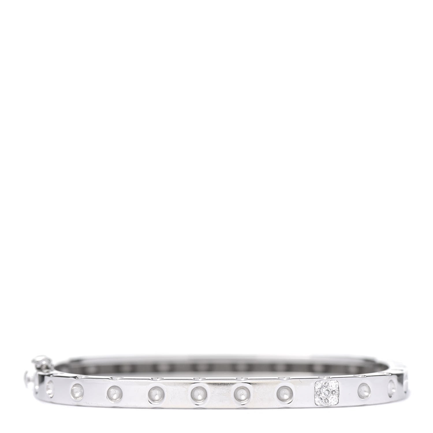 Roberto Coin 18K White Gold Diamond Pois Moi Single Row Bracelet 1 of 5