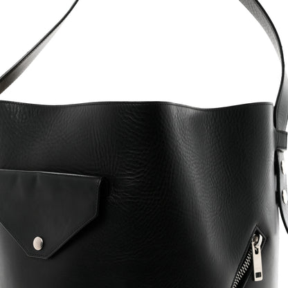 Celine Natural Calfskin Biker Bucket Shoulder Bag Black Sunflower 8 of 10