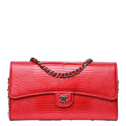 Chanel Lizard Wallet On Chain WOC Red 1 of 4