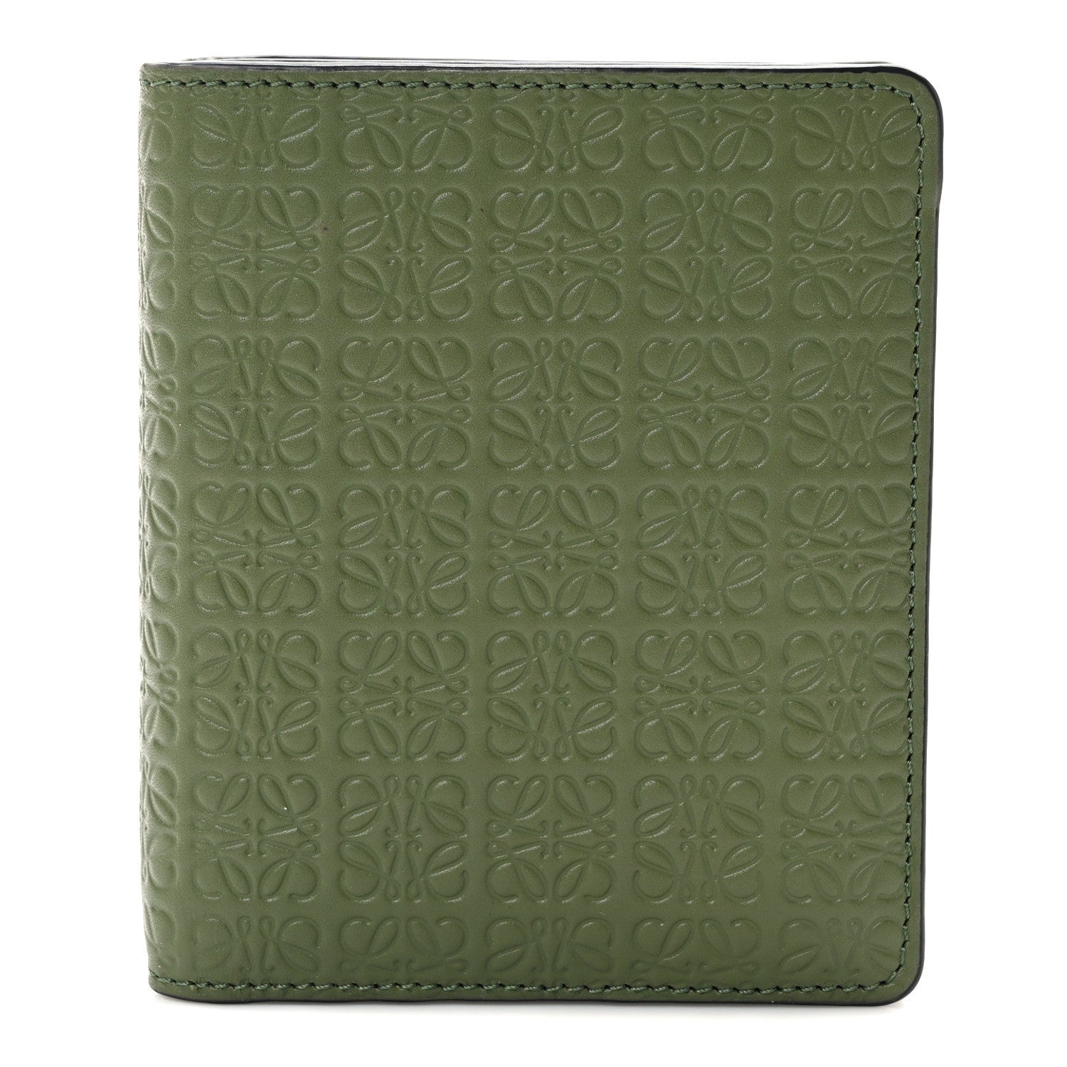 Loewe Calfskin Embossed Compact Wallet Avocado 1 of 7