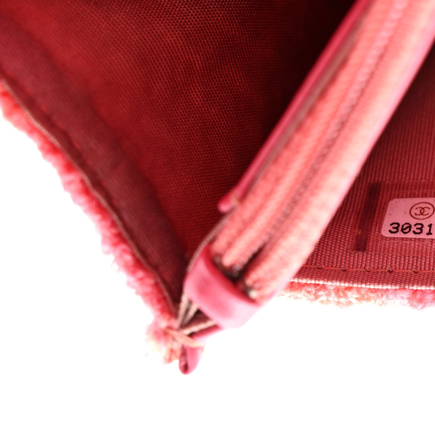 Chanel Wool Tweed Lambskin Quilted Chanel 19 Wallet On Chain WOC Coral Pink 8 of 11