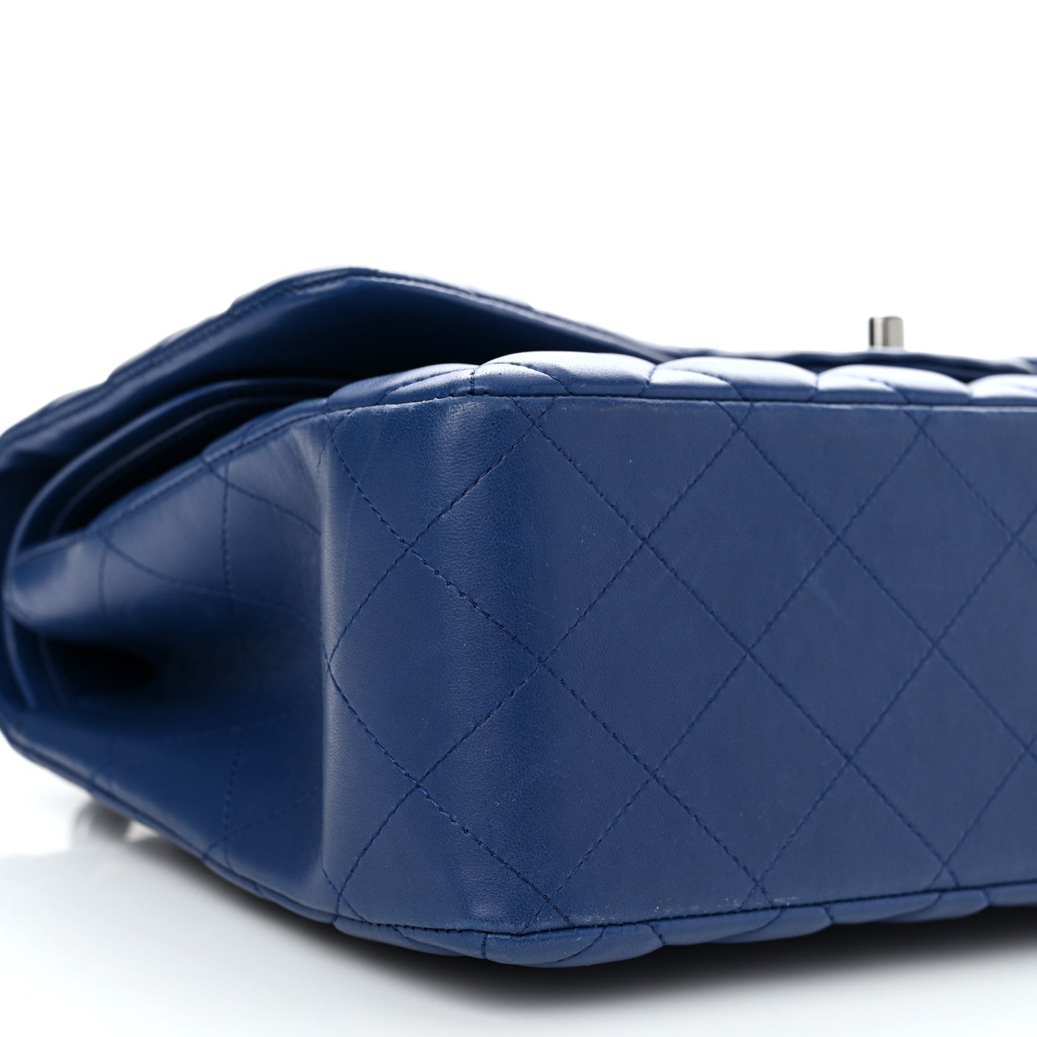 Chanel Lambskin Quilted Jumbo Double Flap Blue 9 of 12