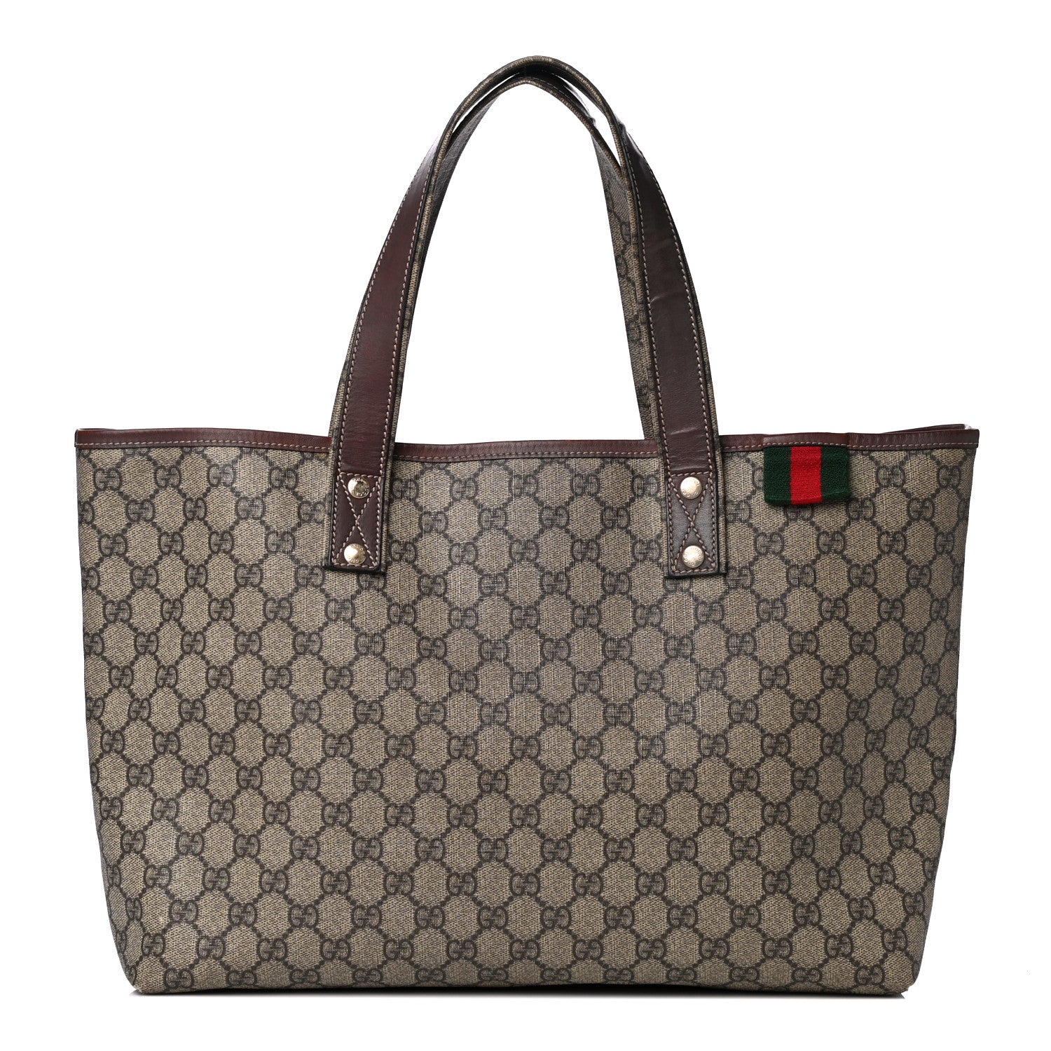 Gucci GG Plus Monogram Medium Signature Web Loop Tote Brown 1 of 9