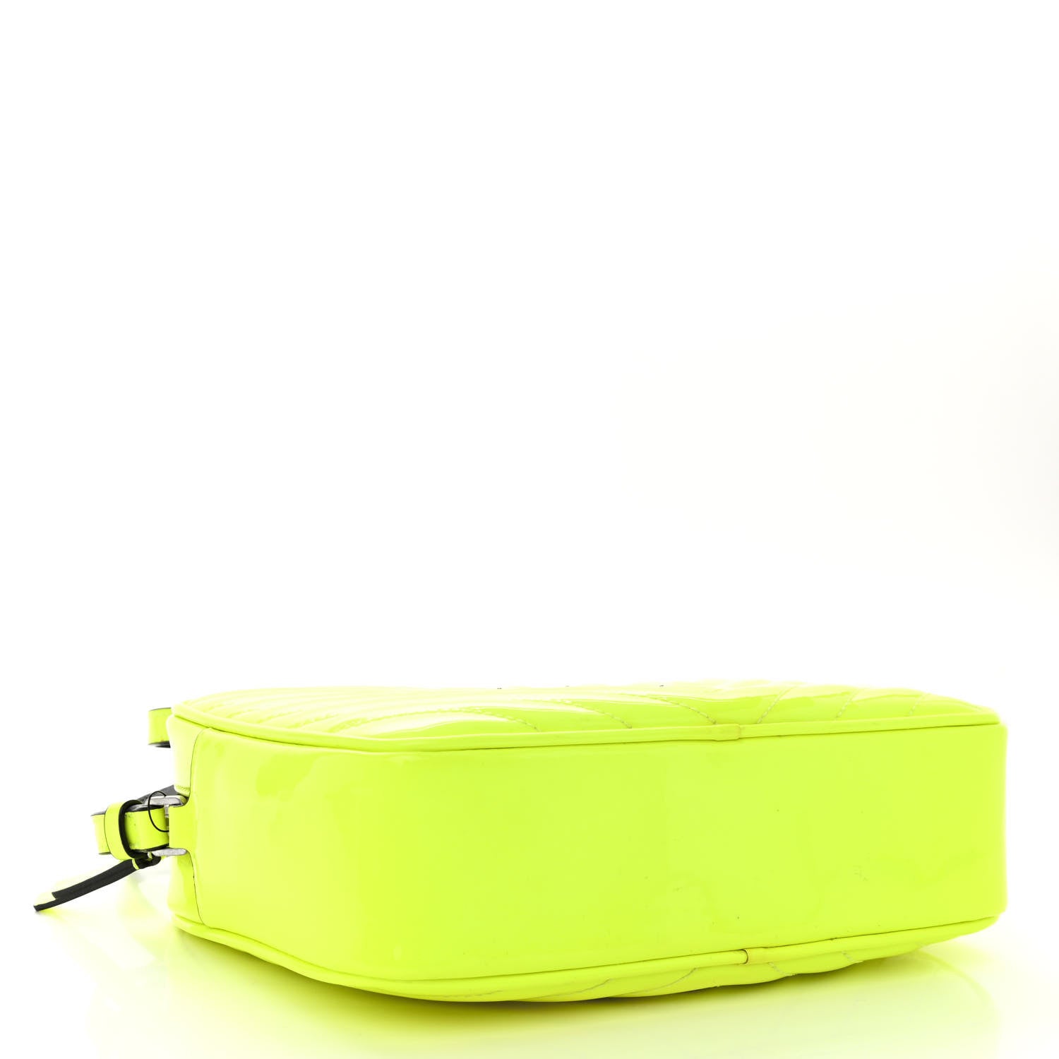 Saint Laurent Patent Calfskin Matelasse Monogram Lou Camera Bag Neon Yellow 4 of 12