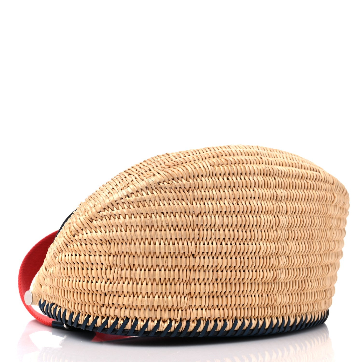 Hermes Swift Wicker Picnic Fishing Bag Bleu de Prusse 4 of 12