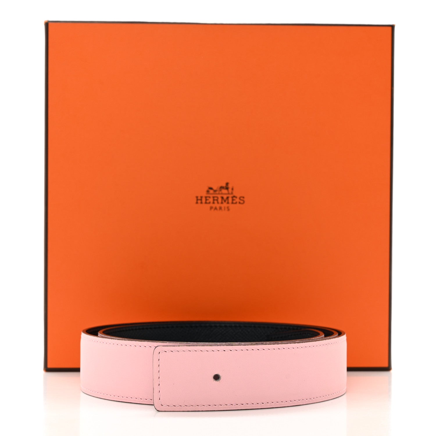 Hermes Swift Epsom Reversible 32mm Belt Strap 90 Rosa Sakura Bleu Obscur 7 of 7