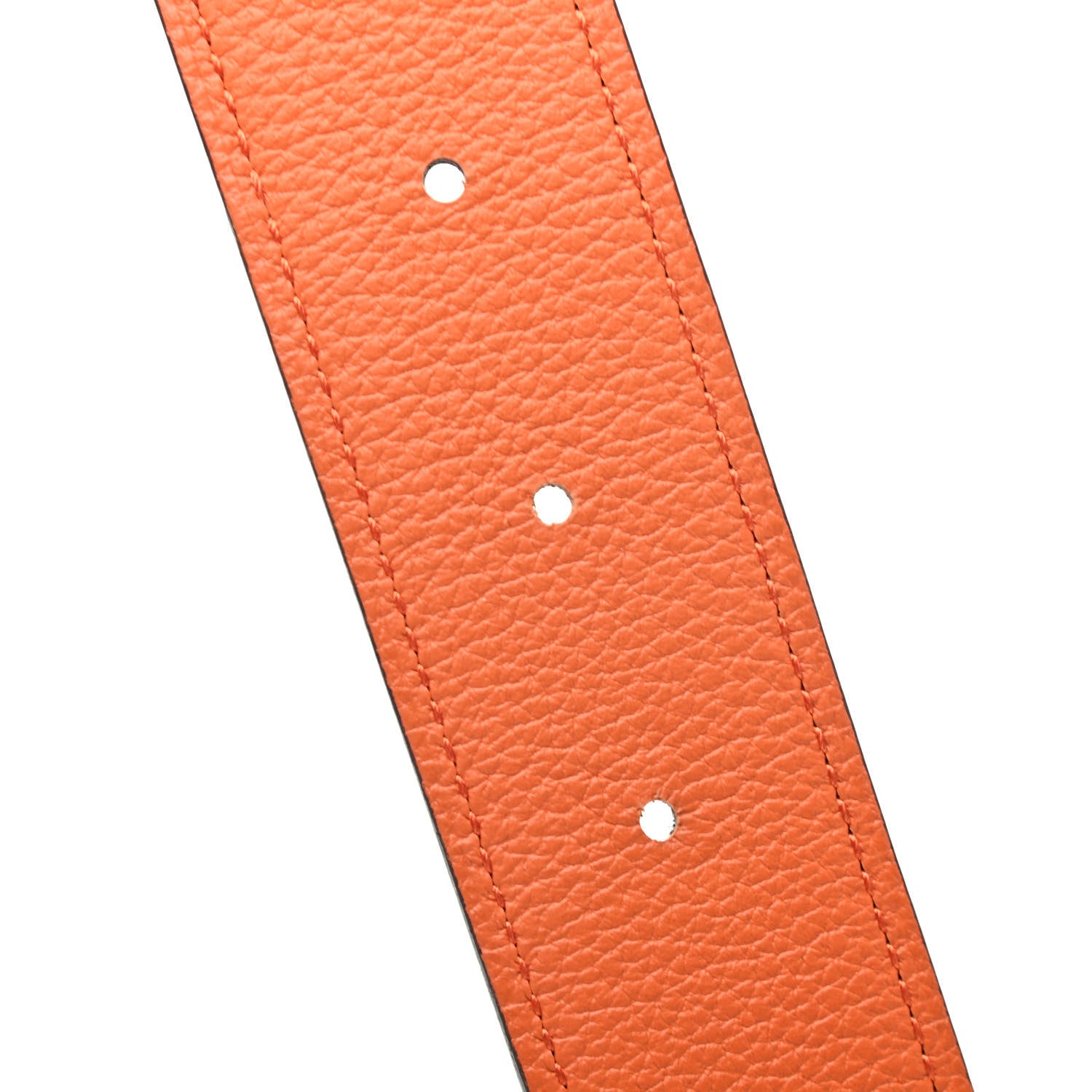 Hermes Box Togo 32mm Guilloche H Belt 100 Black Orange 4 of 5
