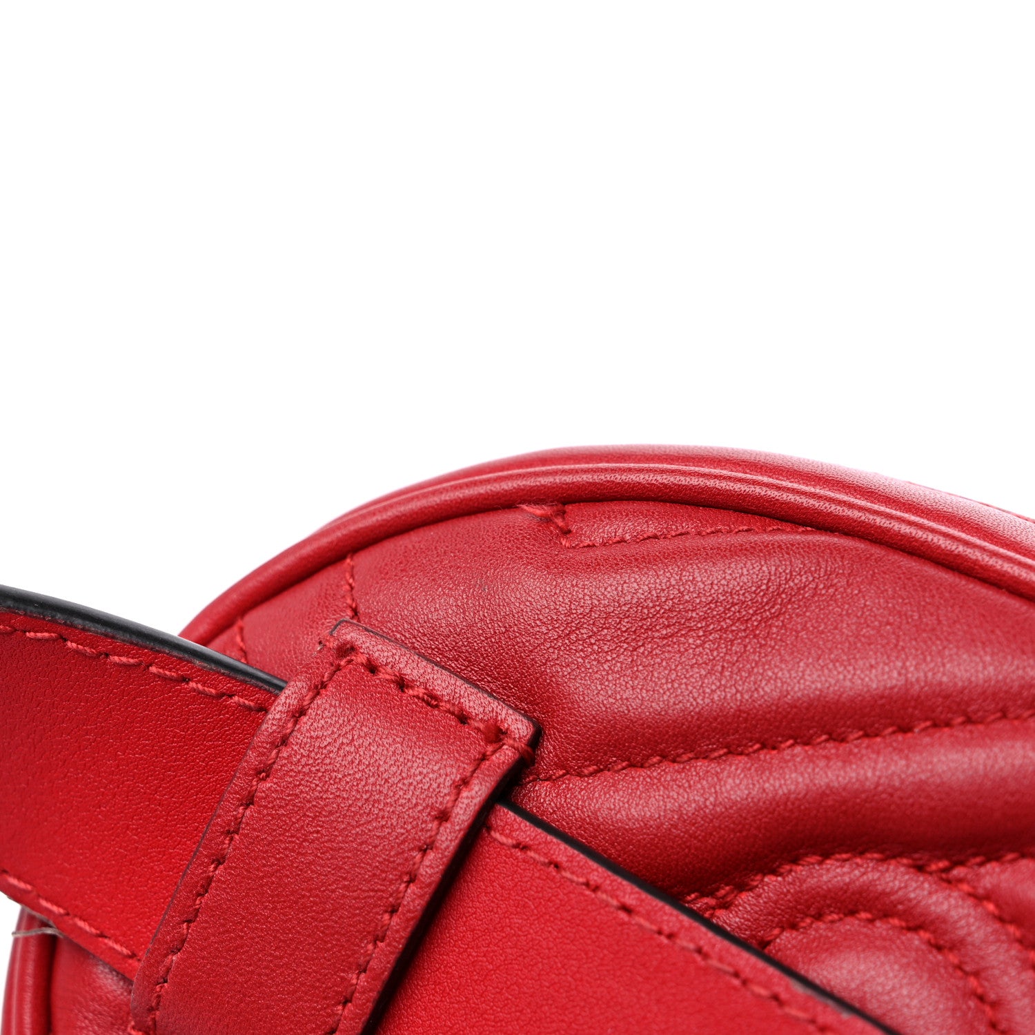 Gucci Calfskin Matelasse GG Marmont Belt Bag 95 38 Hibiscus Red 15 of 17