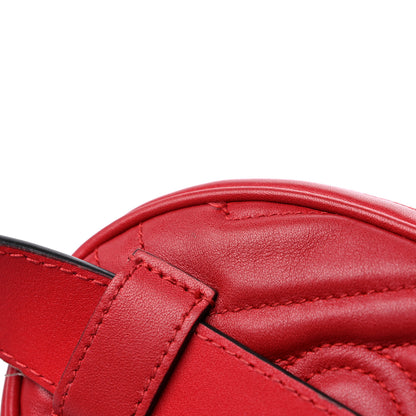 Gucci Calfskin Matelasse GG Marmont Belt Bag 95 38 Hibiscus Red 15 of 17