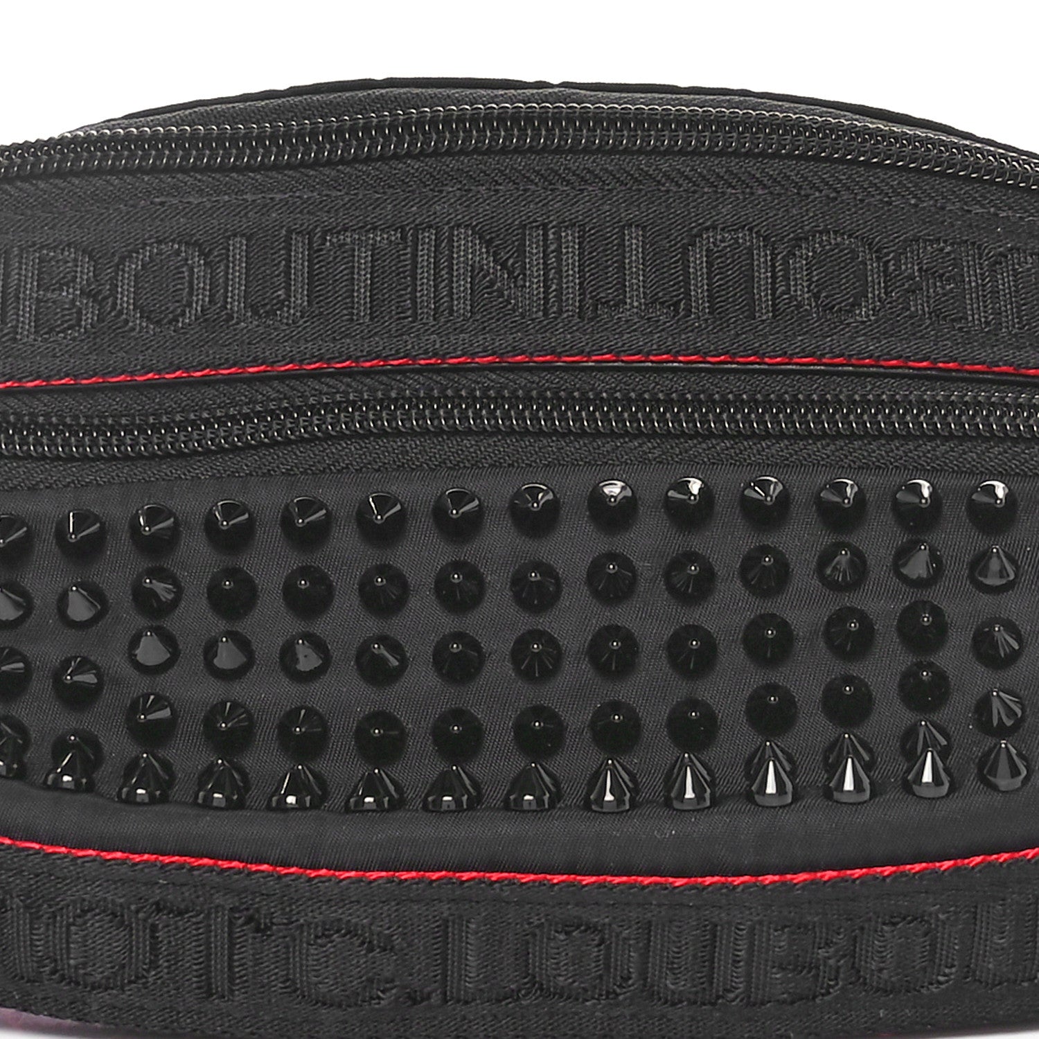 Christian Louboutin Calfskin Spiked Paris NYC Belt Bag Black 7 of 9