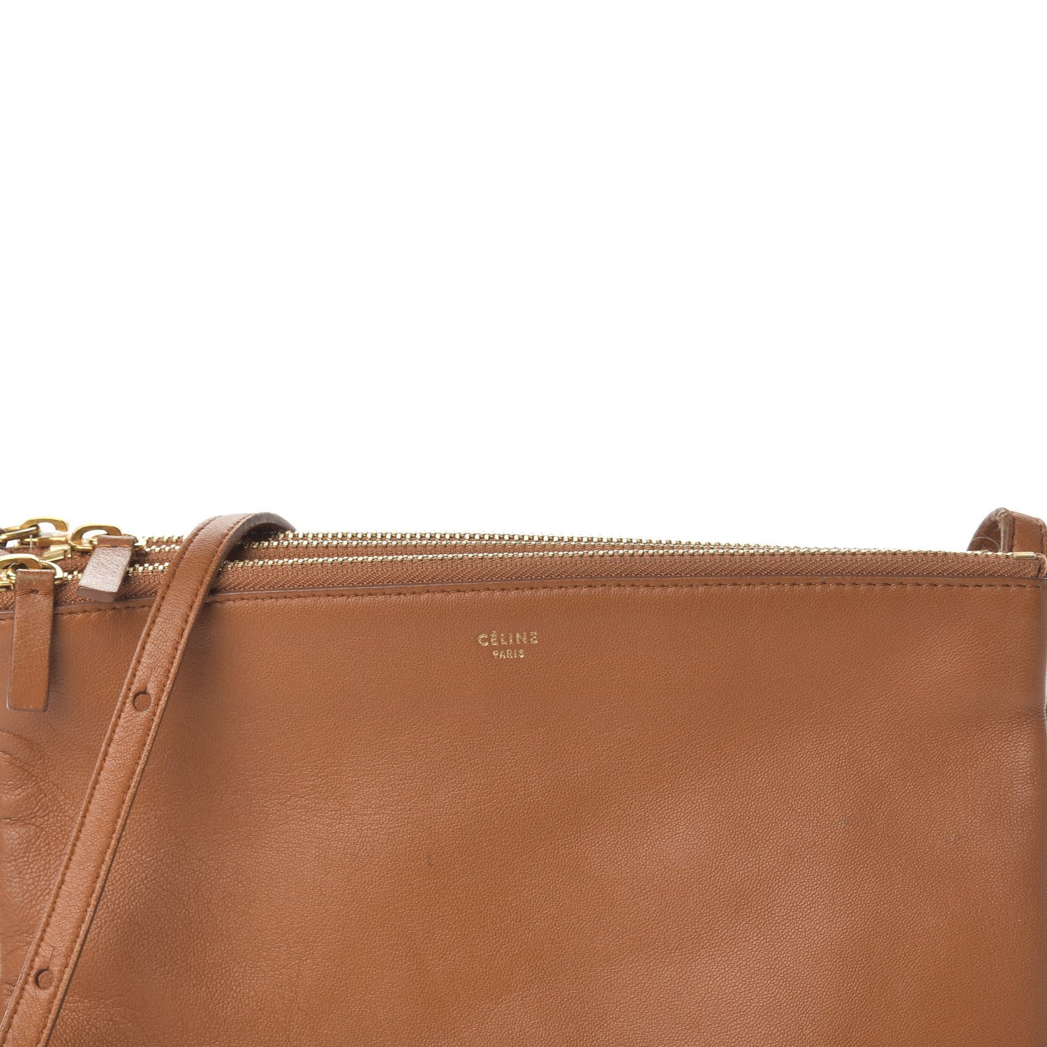 Celine Lambskin Large Trio Crossbody Bag Camel 13 of 13