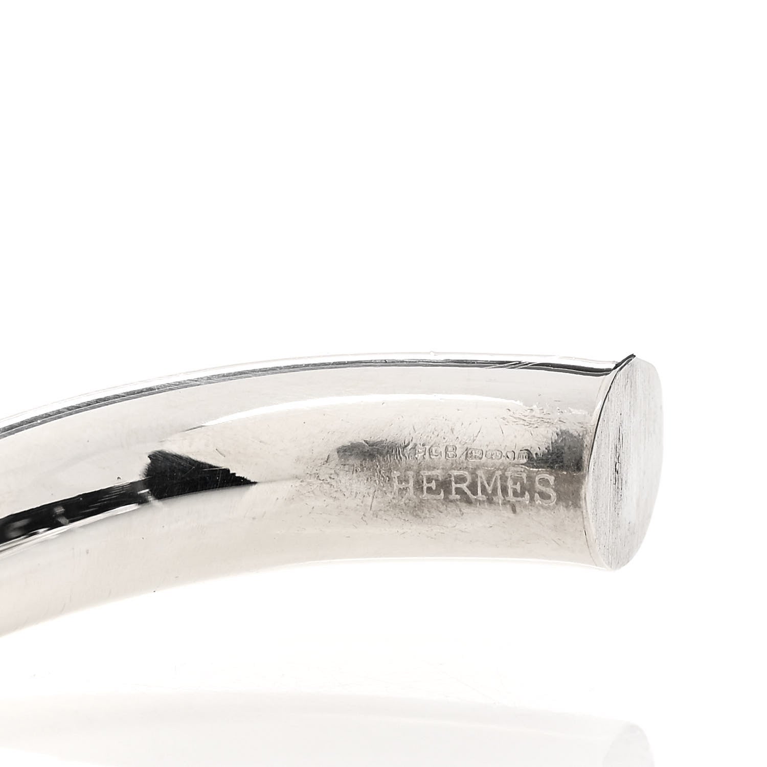 Hermes Sterling Silver Lima Bangle Bracelet 3 of 3