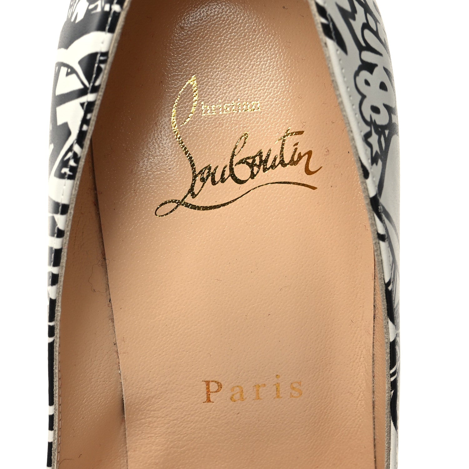 Christian Louboutin Calfskin WallGraf So Kate 120 Pumps 37 Black White 7 of 7