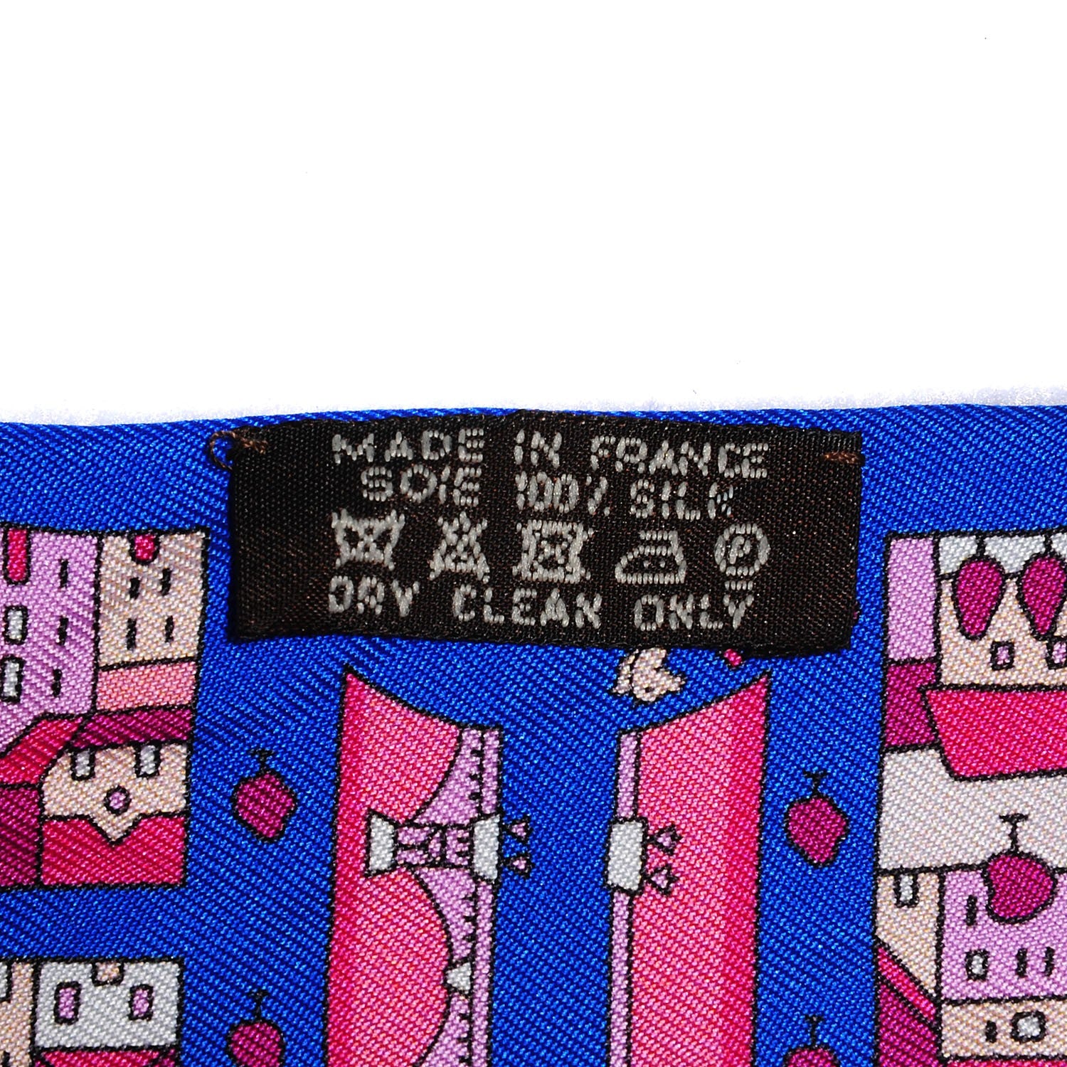 Hermes Silk Rive Droite Rive Gauche Twilly Bleu Roy Rose Beige 3 of 4