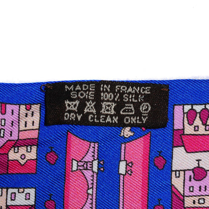 Hermes Silk Rive Droite Rive Gauche Twilly Bleu Roy Rose Beige 3 of 4