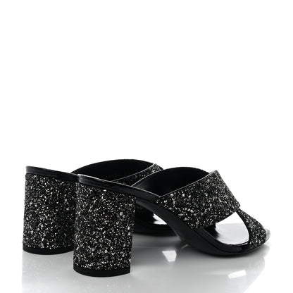 Saint Laurent SAINT LAURENT Glitter LouLou 70 Mule Sandals 39 Black 4 of 9
