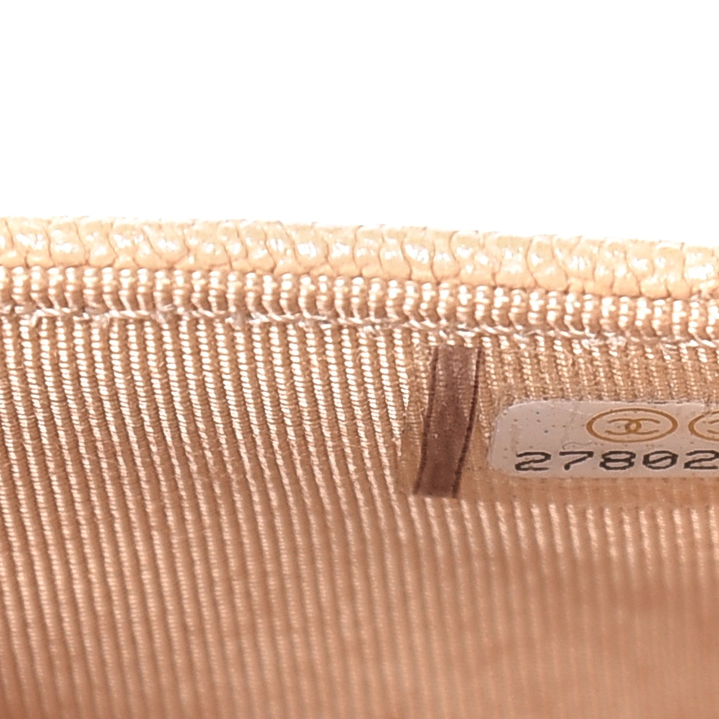 Iridescent Caviar Quilted Wallet On Chain WOC Beige