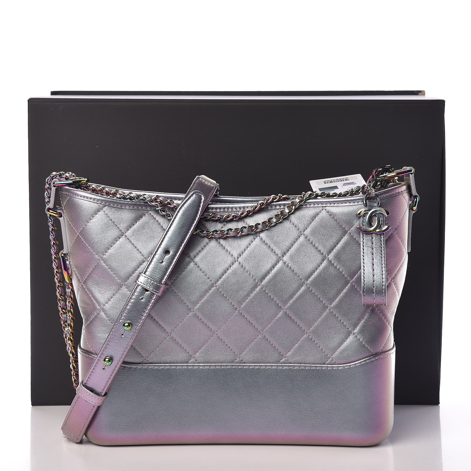 Chanel Iridescent Lambskin Calfskin Quilted Medium Gabrielle Hobo Light Purple 13 of 13