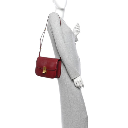 Celine Lizard Medium Classic Box Flap Bag Ruby 2 of 9