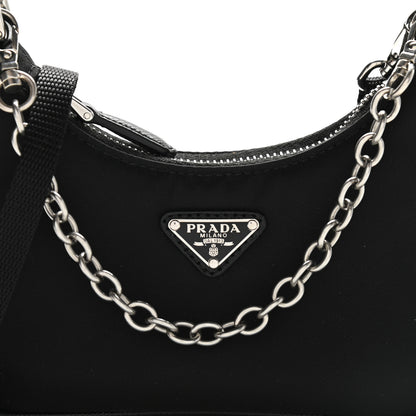 Prada Tessuto Nylon Mini Re-Edition 2000 Shoulder Bag Black 7 of 9