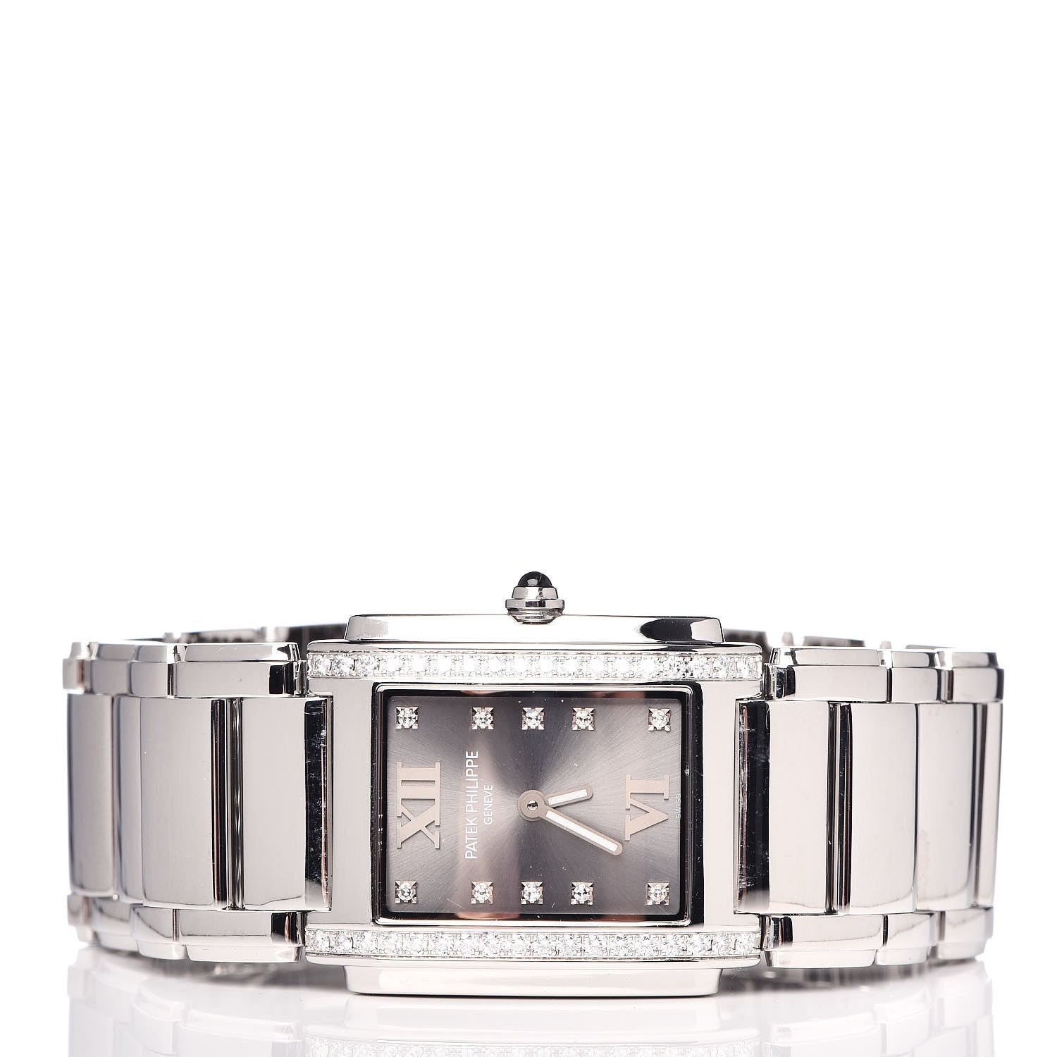 Patek Philippe Stainless Steel Diamond 25mm Twenty-4 Quartz Watch Eternal Gray 4910/010 3 of 8