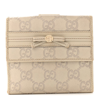 Gucci Guccissima Princy French Flap Wallet Off White 1 of 10