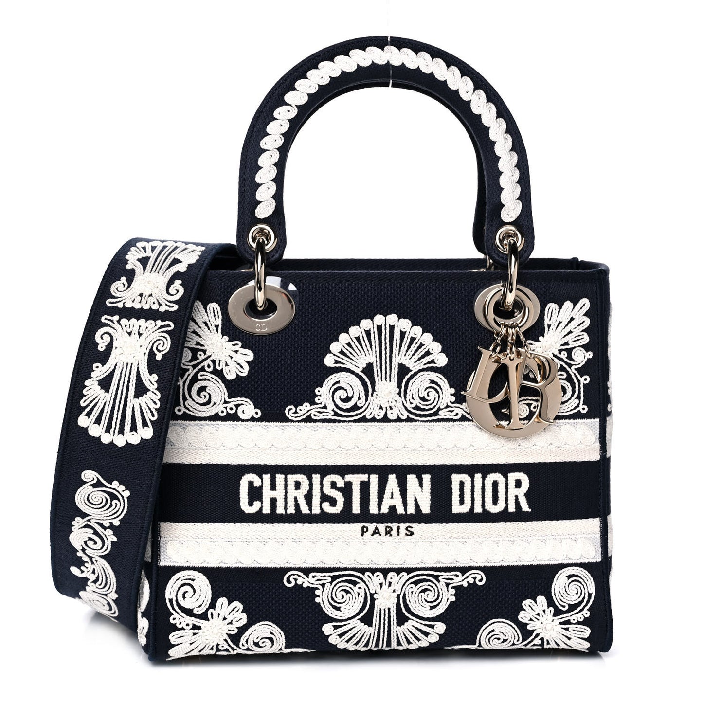 Embroidered Cornely Medium Lady D-Lite Blue White