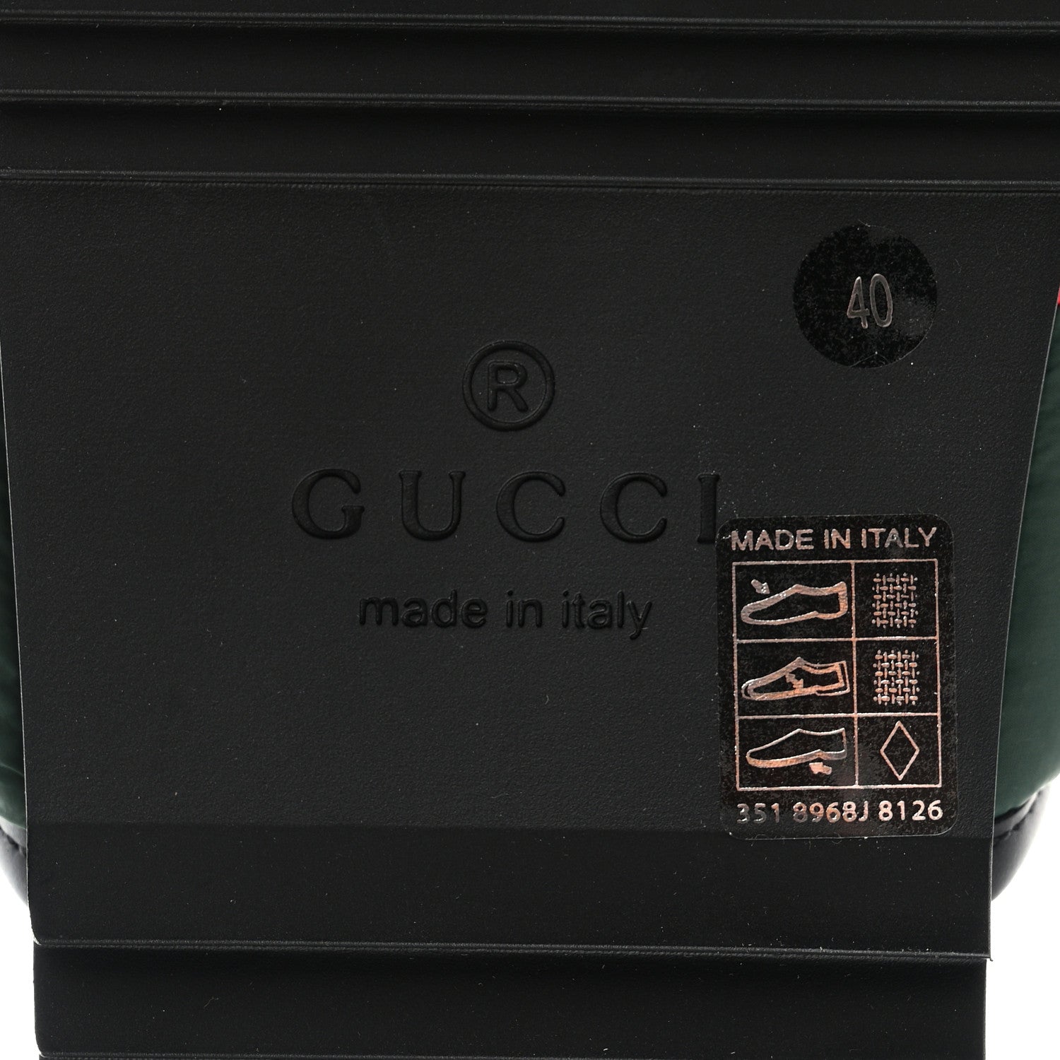Gucci Nylon Web Womens Slide Sandals 40 Black Green Red 6 of 11