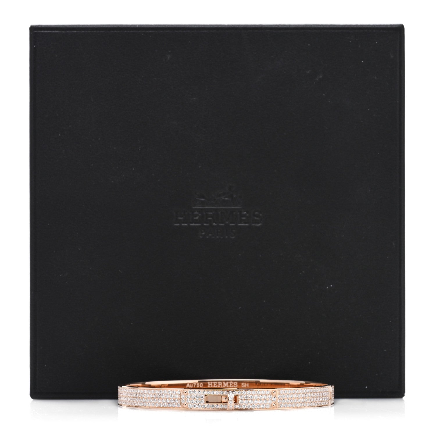 Hermes 18K Rose Gold Diamond PM Kelly Full Pave Bracelet SH 4 of 4