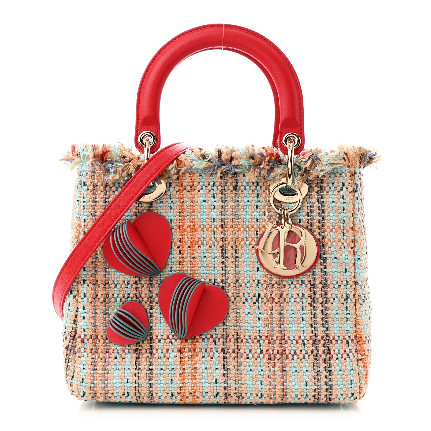 Christian Dior Tweed Heart Deco Medium Lady Dior Multicolor 1 of 12