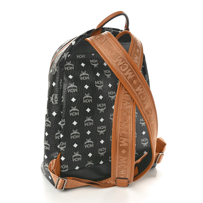 MCM Visetos Medium Stark Backpack Black Cognac 3 of 11