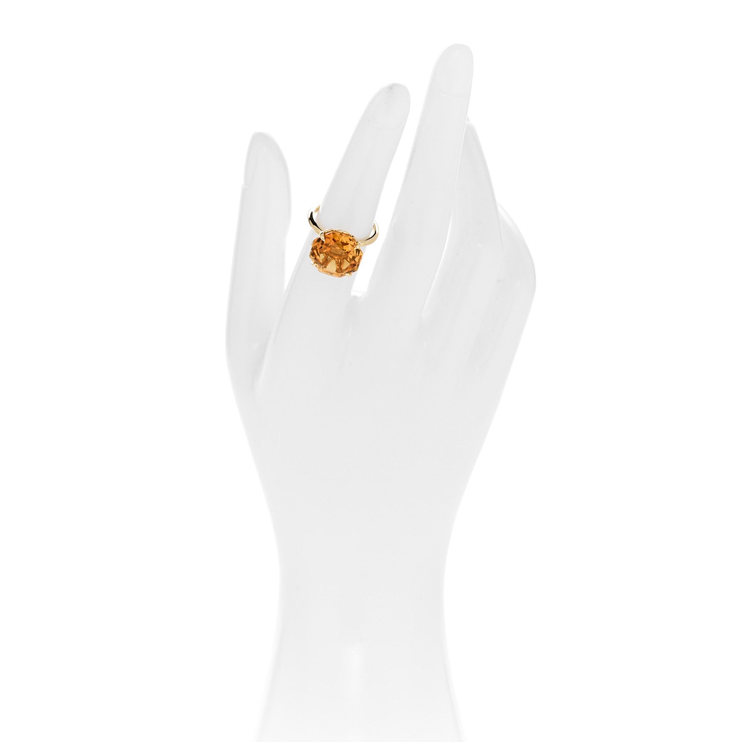Tiffany 18K Yellow Gold Citrine Octagonal Sparklers Cocktail Ring 50 5.5 2 of 5