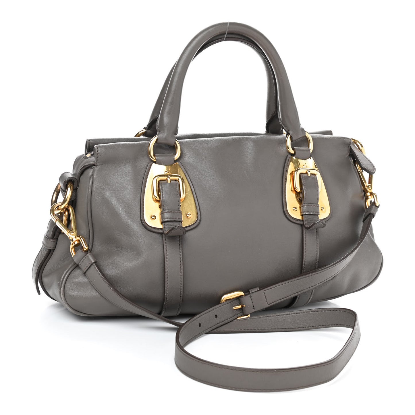Soft Calf Shopping Satchel Bag Bambu