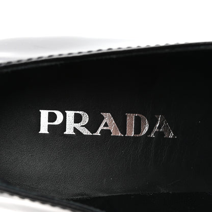 Prada Spazzolato Metal Triangle Logo 85mm Loafers 39.5 Black 8 of 10