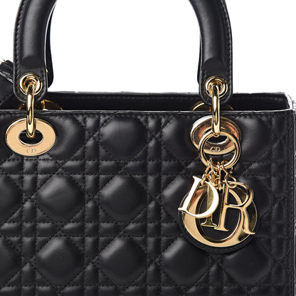 Christian Dior Lambskin Cannage Medium Lady Dior Black 10 of 13