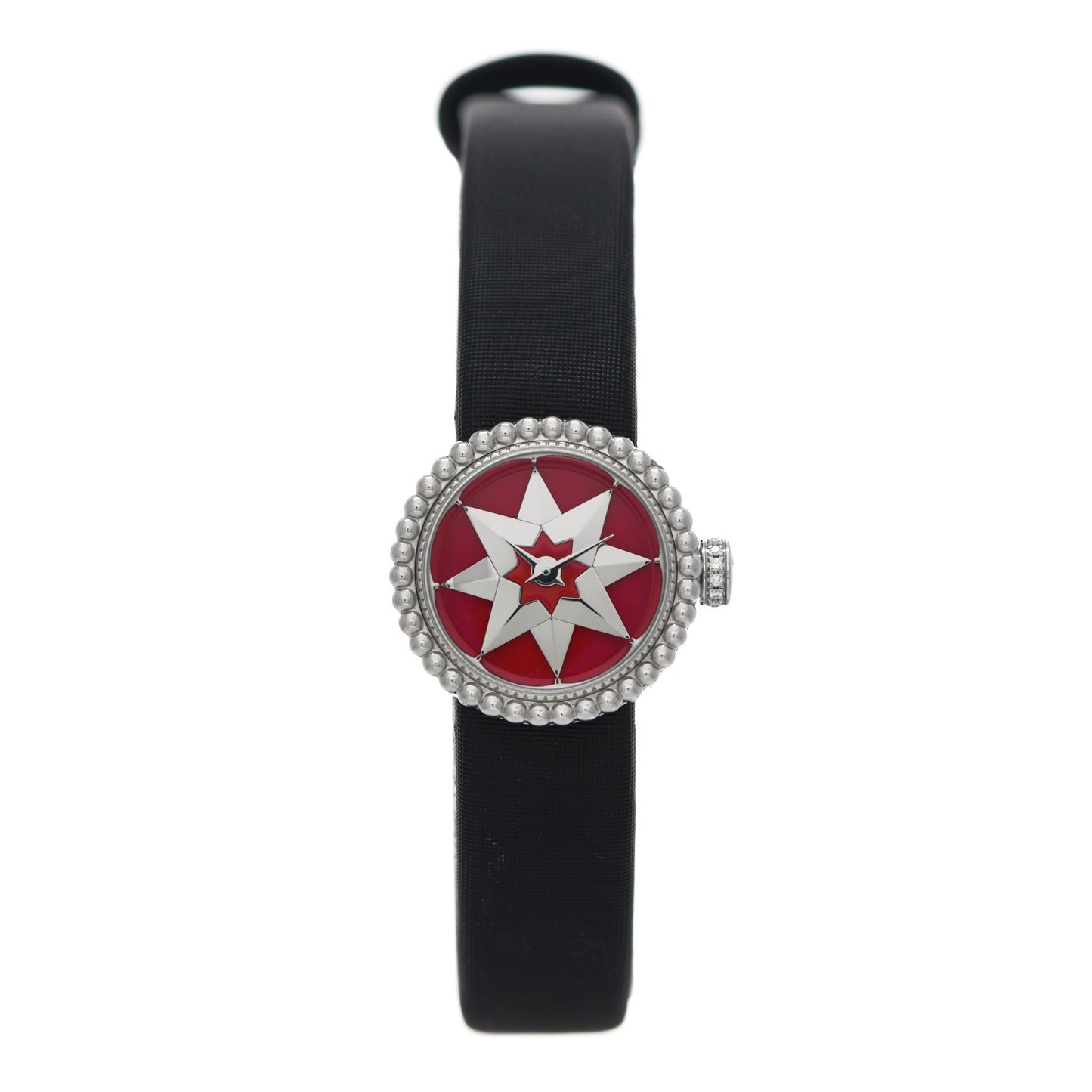 Stainless Steel Satin 19mm La D De Dior Quartz Watch Red