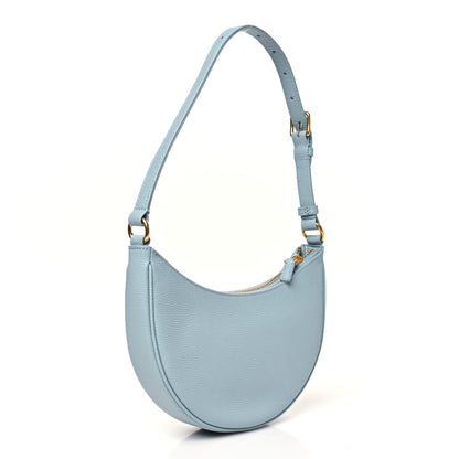Valentino Garavani Grainy Calfskin Mini Vlogo Signature Hobo Bag Light Blue 3 of 9