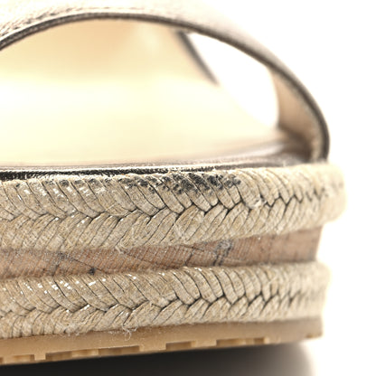 Jimmy Choo Metallic Calfskin Cork Wedge Sandals 36 Bronze 10 of 10
