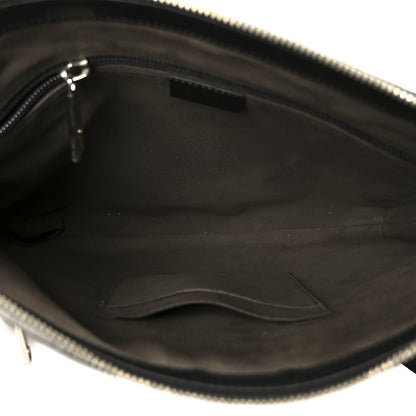 Gucci Guccissima Signature Medium Flat Messenger Bag Black 5 of 11